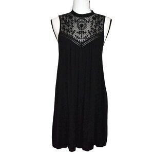 American Eagle Outfitters Sleeveless Lace Open Back Black Dress Size M